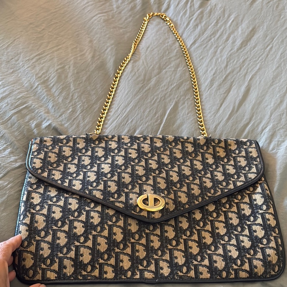 Elegant Black and Tan Dior Shoulder Bag